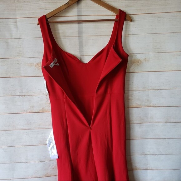 Dress The Population Sammie Fit Flare  Sweetheart Sleeveless Stretch Crepe Dress - Picture 8 of 15